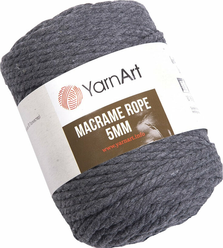 Konac Yarn Art Macrame Rope 5 mm 758 Dark Grey