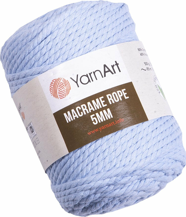 Touw Yarn Art Macrame Rope 5 mm 760 Baby Blue