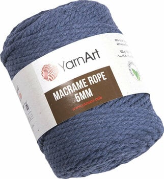 Cable Yarn Art Macrame Rope 5 mm 761 Navy Blue Cable - 1