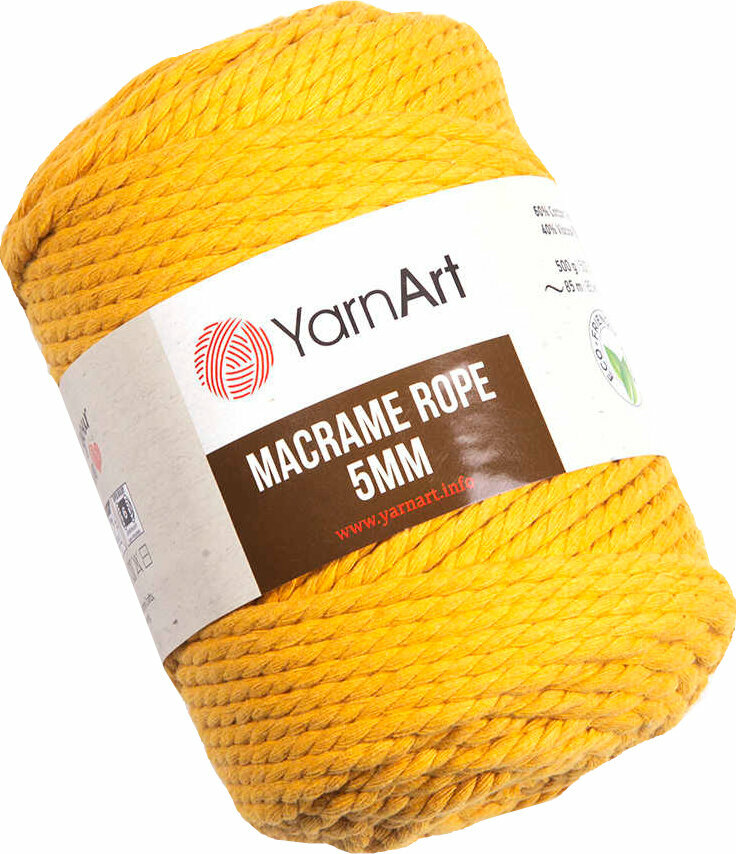 Snor Yarn Art Macrame Rope 5 mm 85 m 764 Yellow Snor