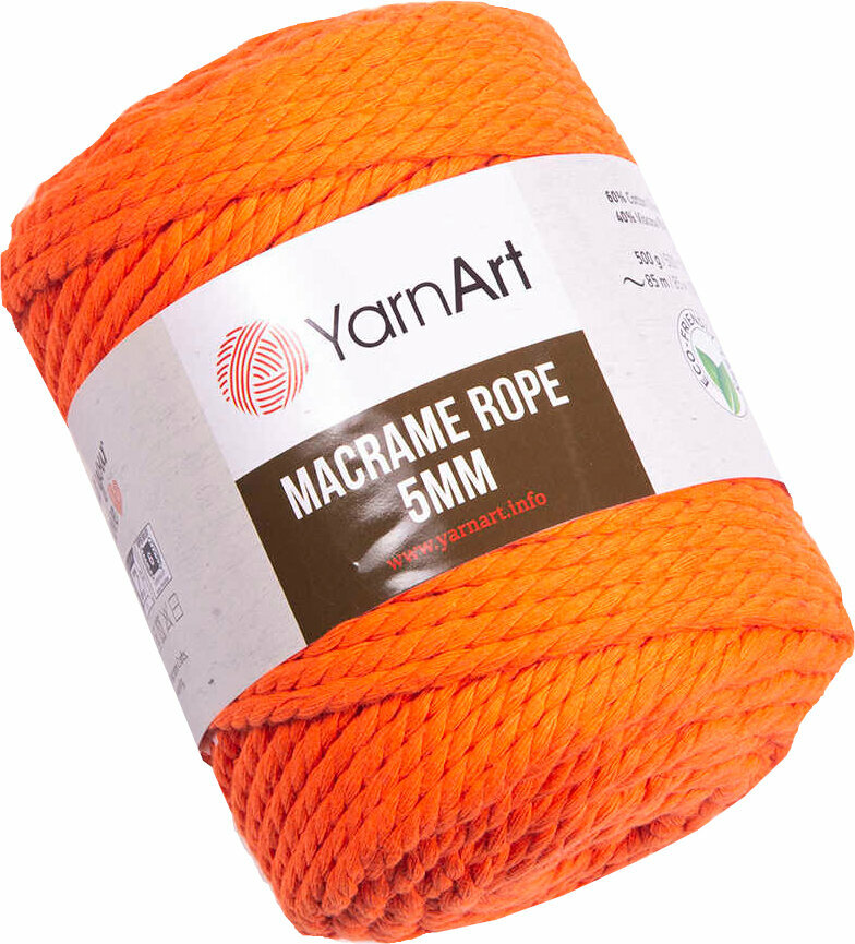Konac Yarn Art Macrame Rope 5 mm 800 Orange