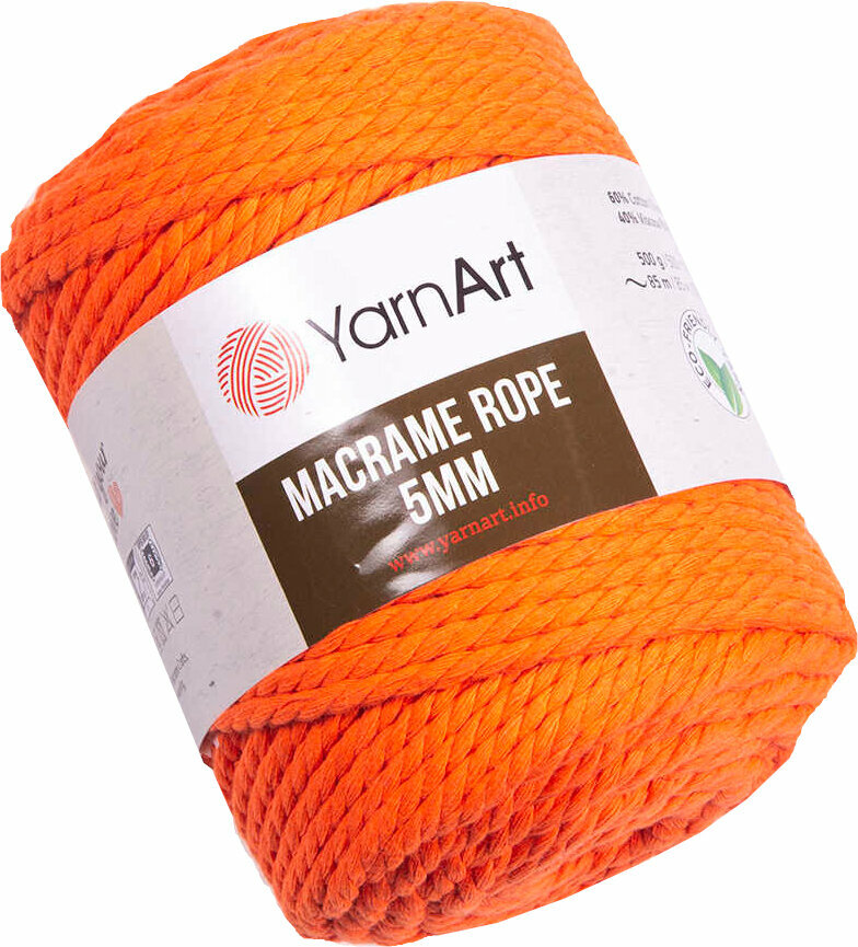 Cordão Yarn Art Macrame Rope 5 mm 800 Orange