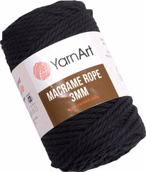 Cordon Yarn Art Macrame Rope 3 mm 750 Black - 1