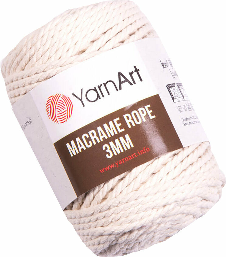 Cordon Yarn Art Macrame Rope 3 mm 752 Light Beige