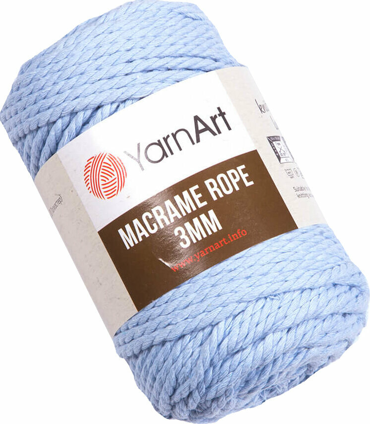 Cable Yarn Art Macrame Rope 3 mm 760 Baby Blue Cable