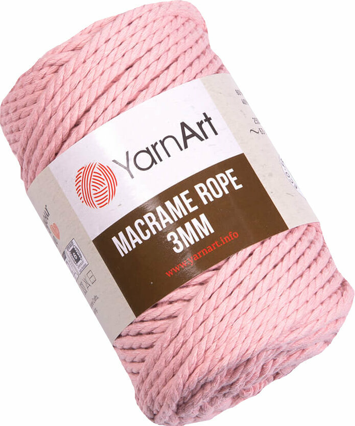 Snor Yarn Art Macrame Rope 3 mm 762 Light Pink
