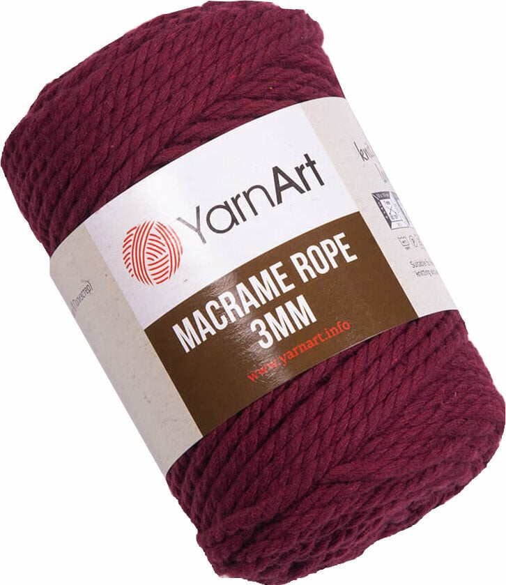 Šňůra  Yarn Art Macrame Rope 3 mm 781 Dark Pink