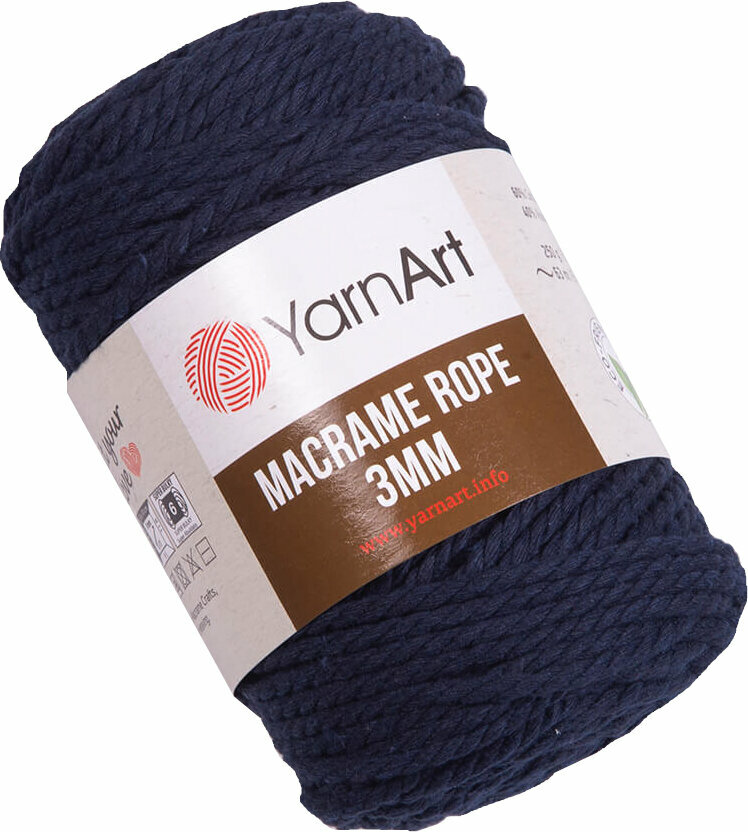 Špagát Yarn Art Macrame Rope 3 mm 784 Navy Blue