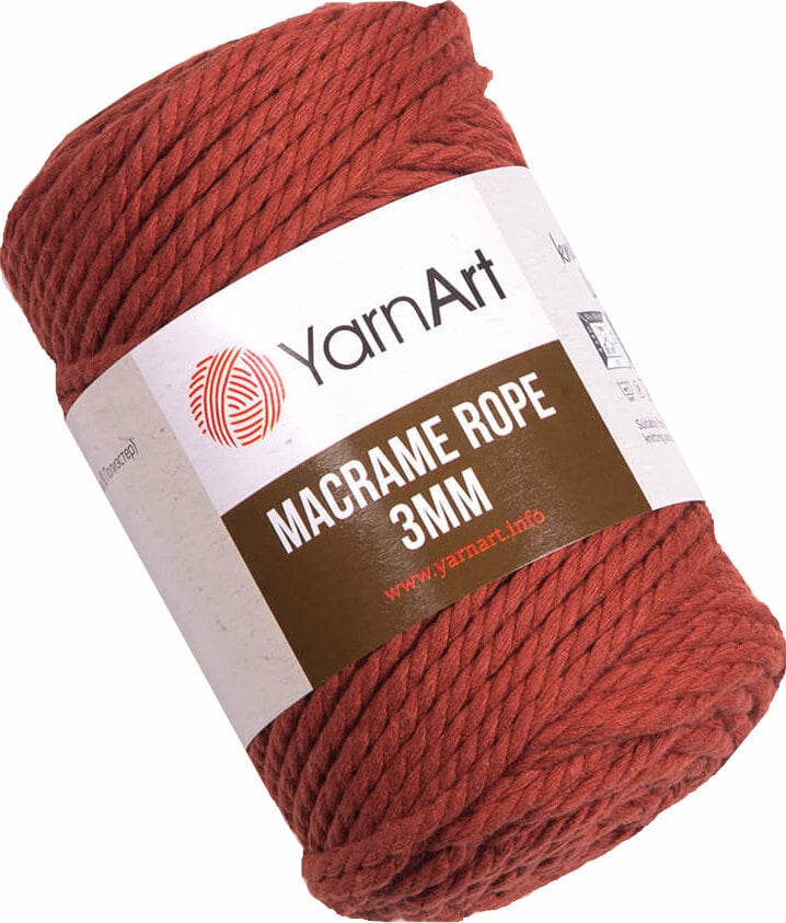 Cord Yarn Art Macrame Rope 3 mm 785 Light Red