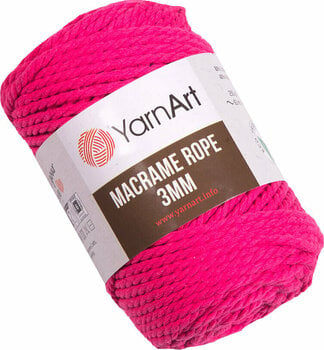 Sladd Yarn Art Macrame Rope 3 mm 803 Bright Pink - 1