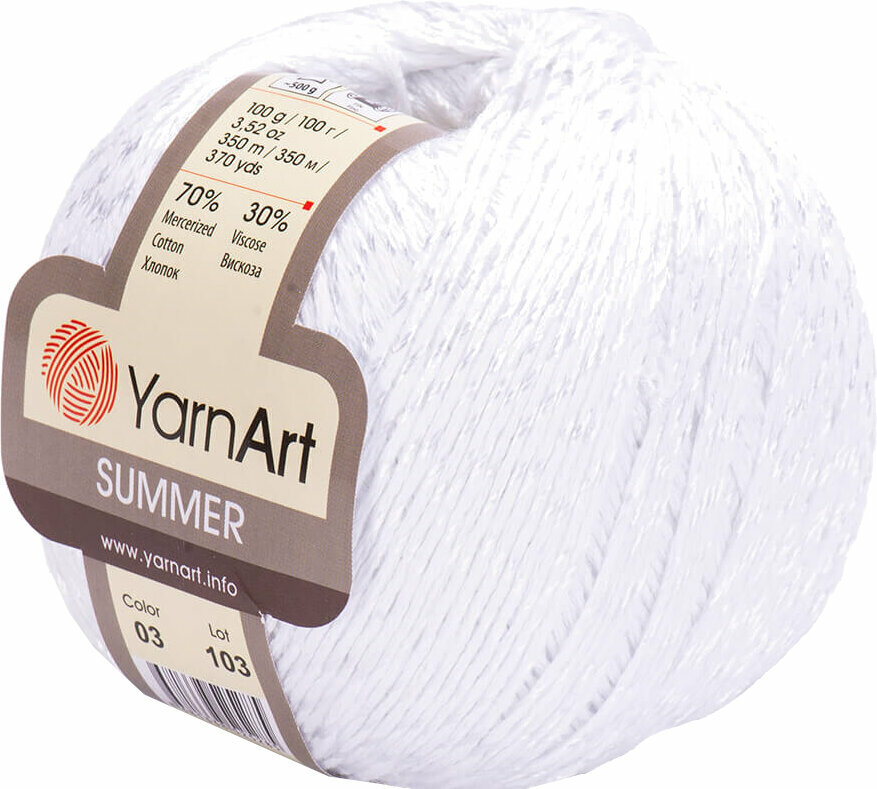 Kötőfonal Yarn Art Summer Kötőfonal 3 White