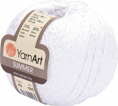 Knitting Yarn Yarn Art Summer 3 White Knitting Yarn - 1