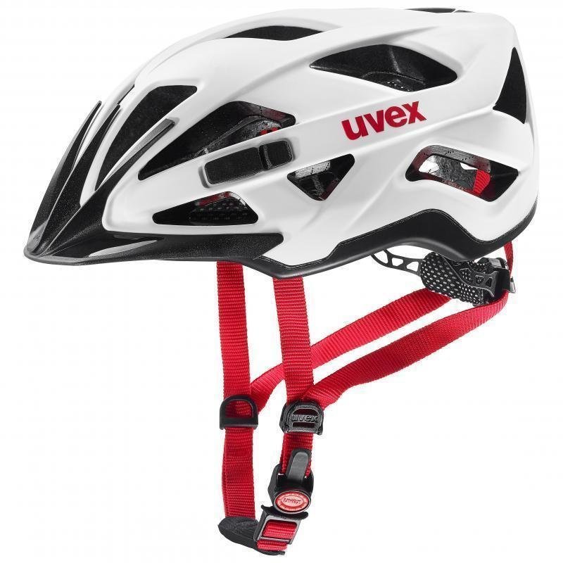 Cykelhjelm UVEX Active CC White/Black/Red Matt 56-60 Cykelhjelm