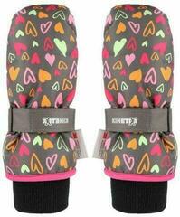 Ski-handschoenen KinetiXx Candy Mini Grey Printed Hearts 3 Ski-handschoenen