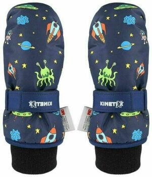 Ski Gloves KinetiXx Carlo Mini Blue Printed Space 3 Ski Gloves - 1