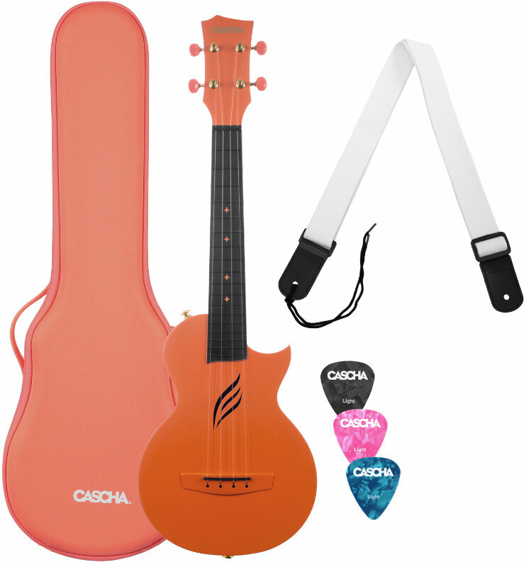 Koncertní ukulele Cascha Carbon Fibre Set Koncertní ukulele Oranžová