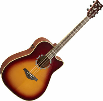 Dreadnought elektro-akoestische gitaar Yamaha FGC-TA Brown Sunburst - 1
