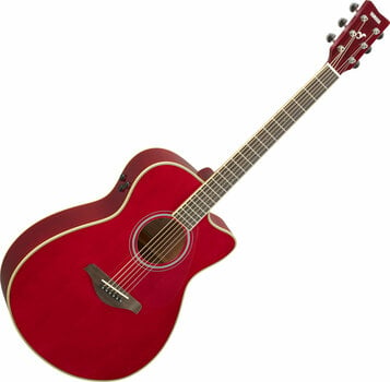 Dreadnought elektro-akoestische gitaar Yamaha FSC-TA Ruby Red - 1