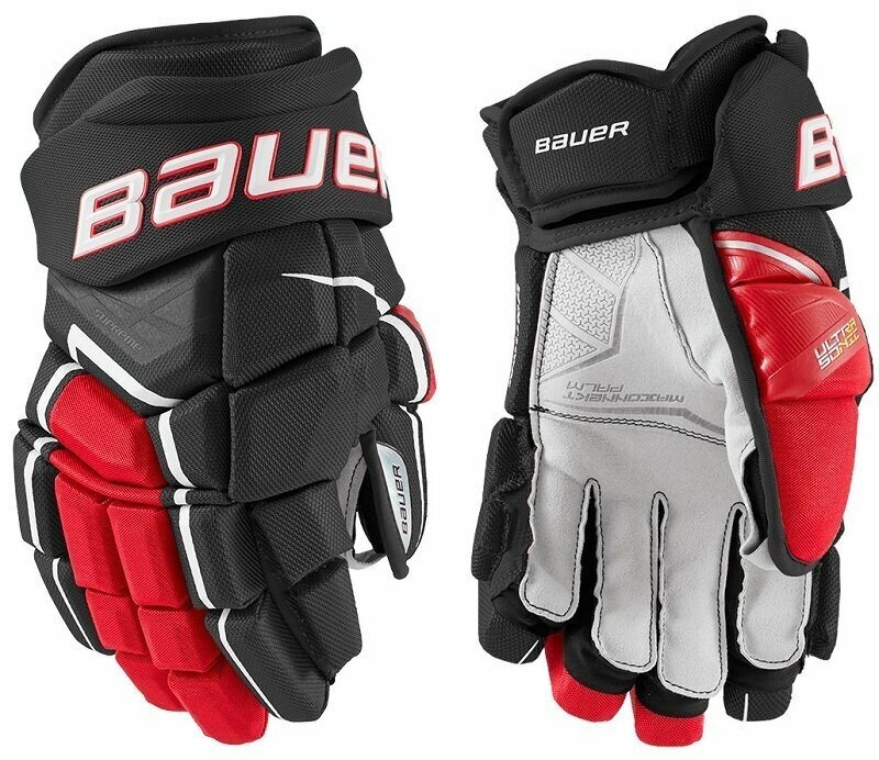 Хокей > Протектори за хокей > Ръкавици за хокей на лед Bauer Ръкавици за хокей S21 Supreme Ultrasonic SR 14 Black/Red