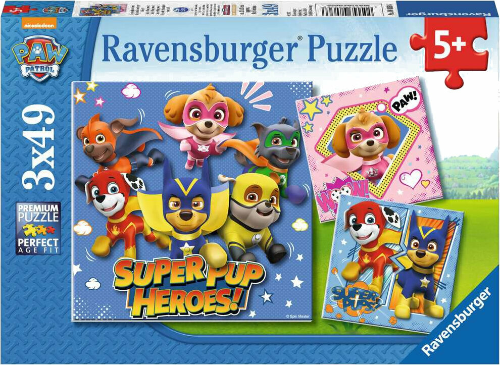 Puzzle Ravensburger 80366 Paw Patrol Super Pup Heroes 3 x 49 alkatrész Puzzle
