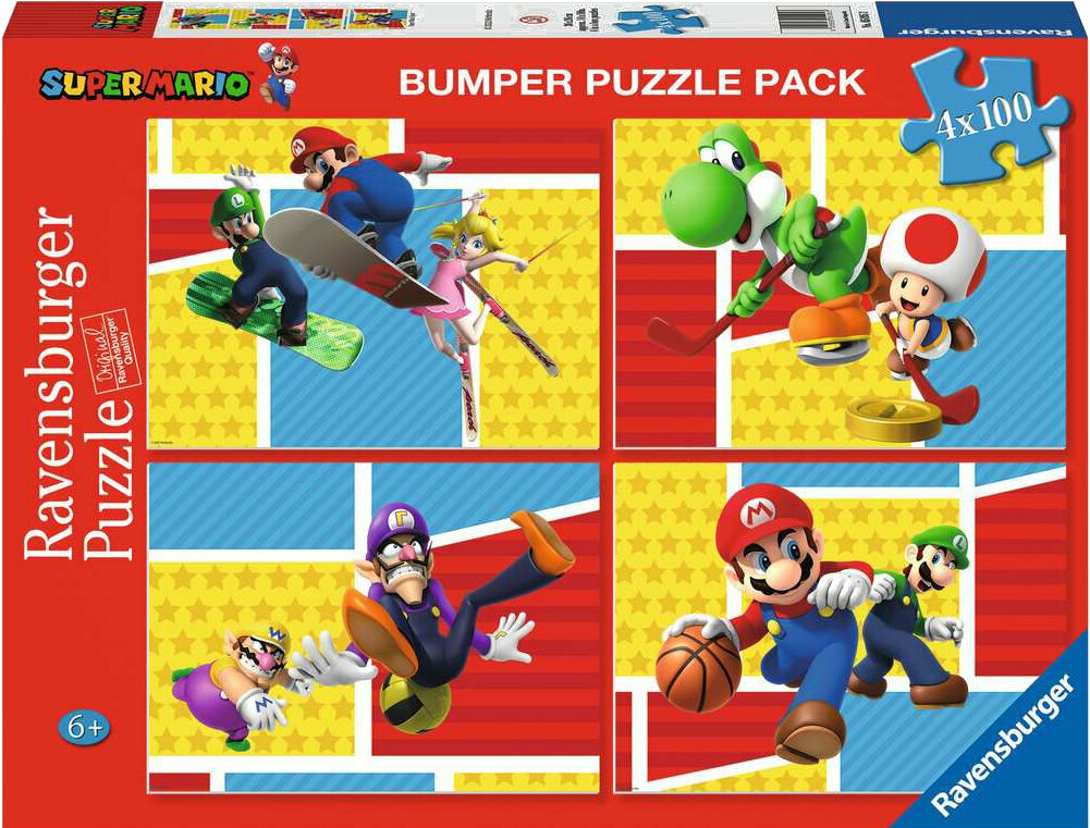 Puzzle - Ravensburger Puzzle Super Mario 4 x 100 Teile