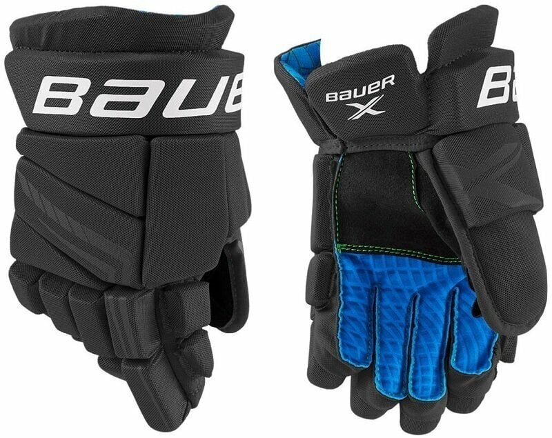 Hokejové rukavice Bauer S21 X JR 10 Black/White Hokejové rukavice