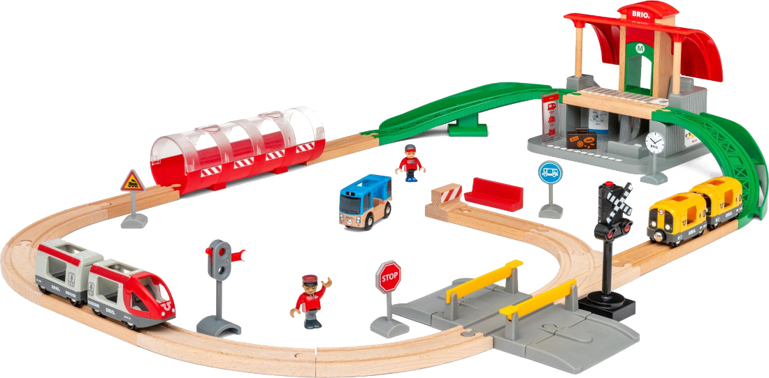 brio world bus and train station