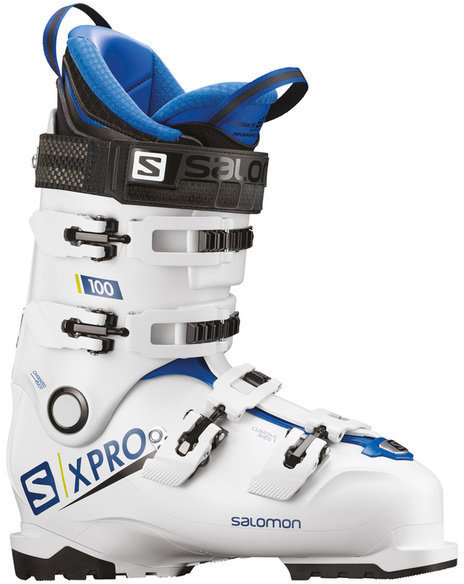 Botas de esqui alpino Salomon X Pro 100 White/Raceblue/Acid Green 27-27.5 18/19