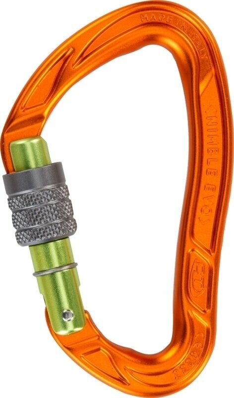 Klimkarabijnhaak Climbing Technology Nimble EVO SG D Carabiner Orange/Green/Grey Screw Lock