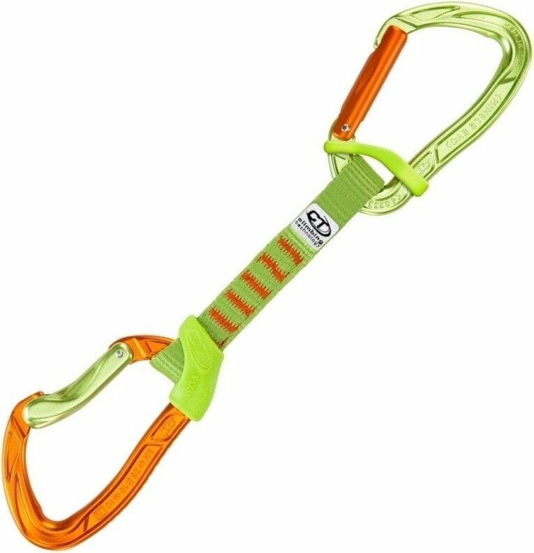 Karbinhakar för klättring Climbing Technology Nimble Fixbar NY Quickdraw Green/Orange Solid Straight/Solid Bent Gate 12.0