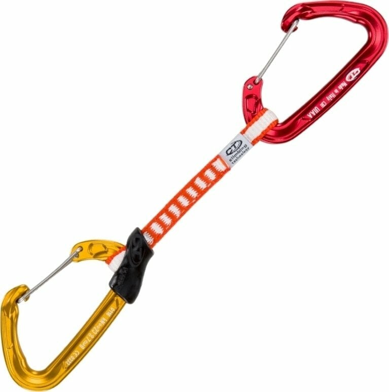 Karbinhakar för klättring Climbing Technology Fly -Weight EVO DY Quickdraw Red/Gold Wire Straight Gate 12.0