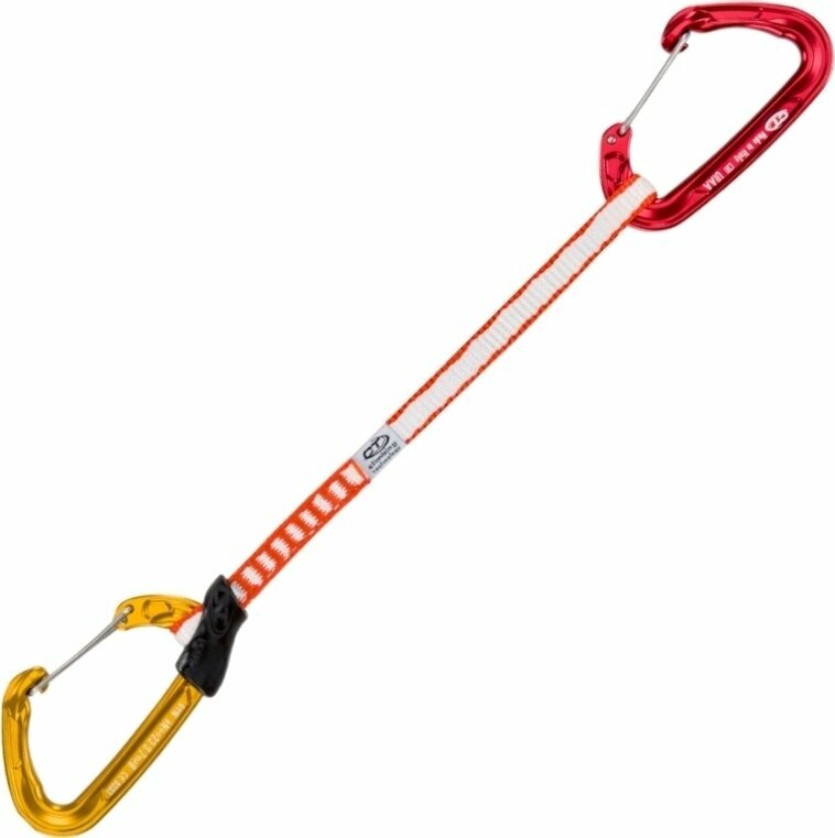 Karbinhakar för klättring Climbing Technology Fly -Weight EVO DY Quickdraw Red/Gold Wire Straight Gate 22.0