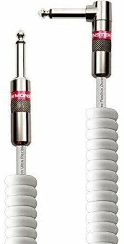 Instrumentkabel Monster Cable Prolink Classic 12FT Coiled Instrument Cable Wit 3,5 m Angled-Straight