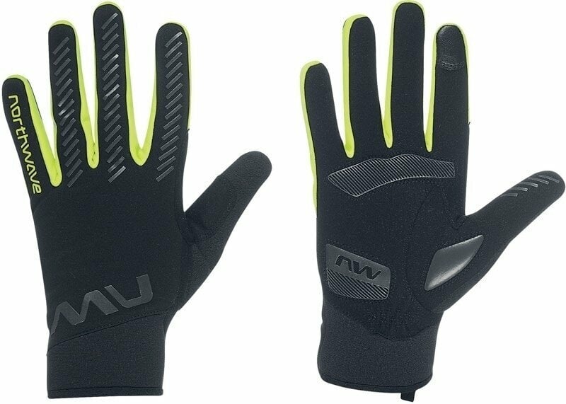 Kesztyű kerékpározáshoz Northwave Active Gel Glove Black/Yellow Fluo L Kesztyű kerékpározáshoz