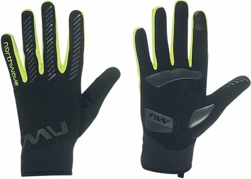 Pyöräilyhanskat Northwave Active Gel Glove Black/Yellow Fluo L Pyöräilyhanskat - 1