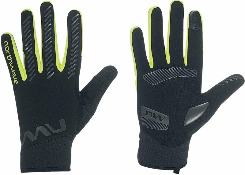 Fietshandschoenen Northwave Active Gel Glove Black/Yellow Fluo XL Fietshandschoenen