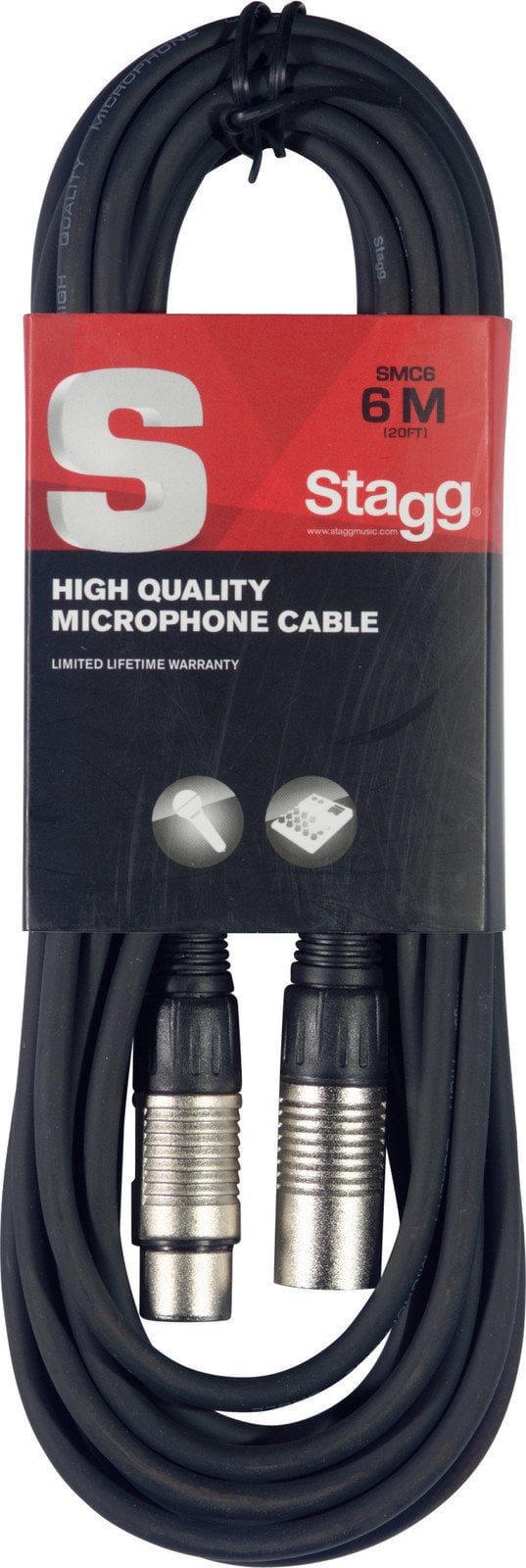 Microphone Cable Stagg SMC6 Black 6 m