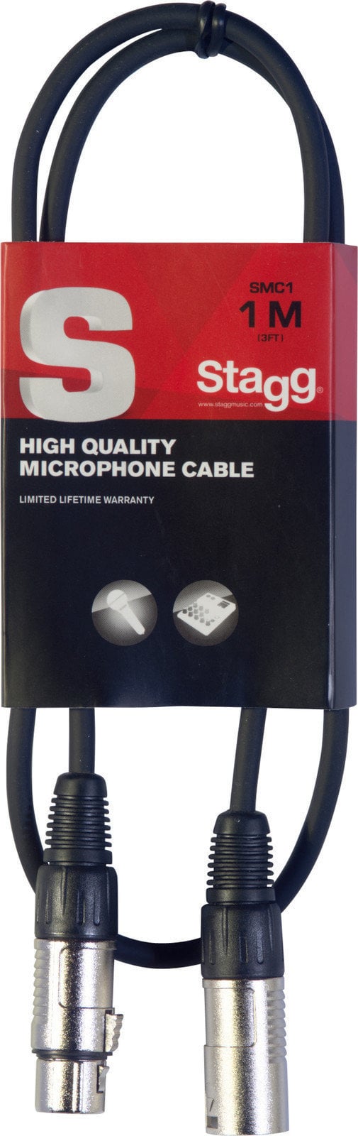 Microphone Cable Stagg SMC1 Black 100 cm