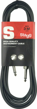 Kabel za instrumente Stagg SGC3 Crna 3 m Ravni - Ravni - 1