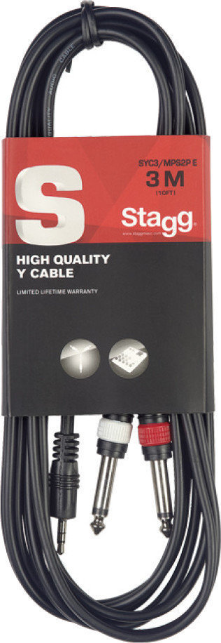 Audio kábel Stagg SYC3/MPS2P E 3 m Audio kábel