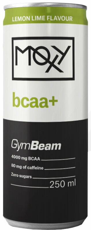Iontový nápoj GymBeam Moxy BCAA+ Energy Drink 24 x Citrón-Limetka 250 ml Tekutý Iontový nápoj