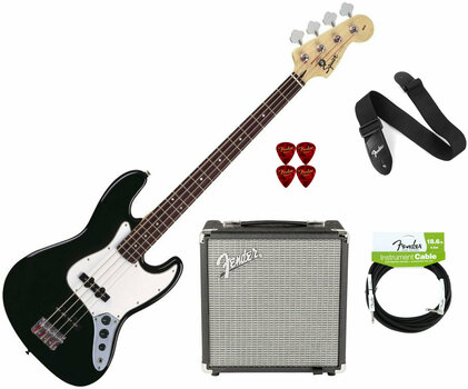 Elektrische basgitaar Fender Squier Affinity Jazz Bass Black RW PACK - 1