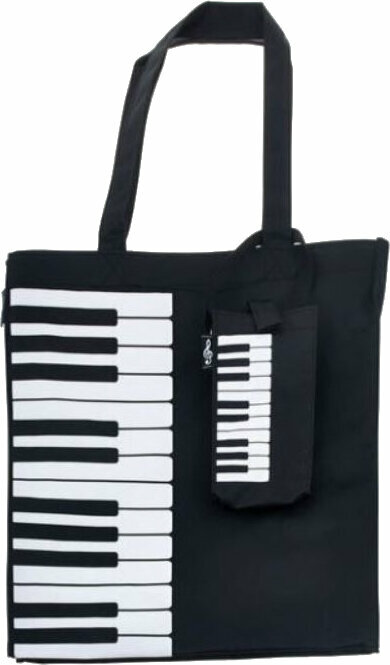 Nákupná taška Music Sales Keyboard/Piano Design Black/White