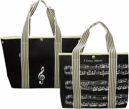 Τσάντα για ψώνια Music Sales Clef/Sheet Music Black/White - 1