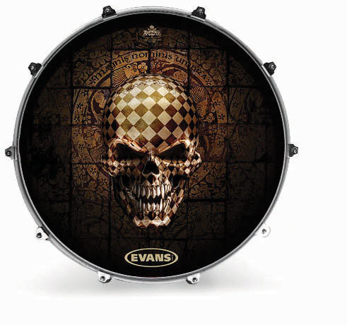 Rezonančná blana na bubon Evans 22'' ALCHEMY CHECKED SKULL