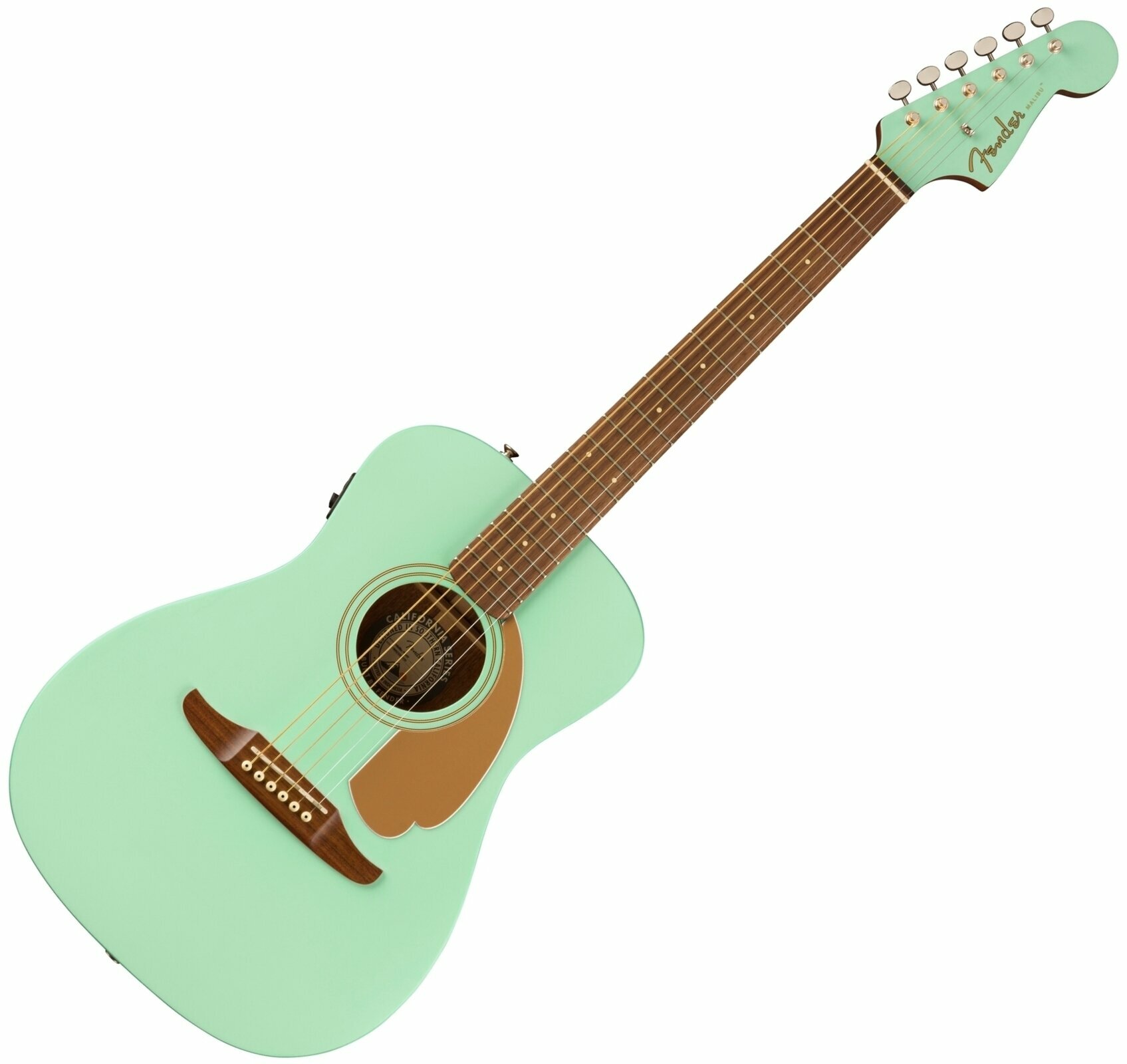 Elektro-akoestische gitaar Fender Malibu Player WN Surf Green
