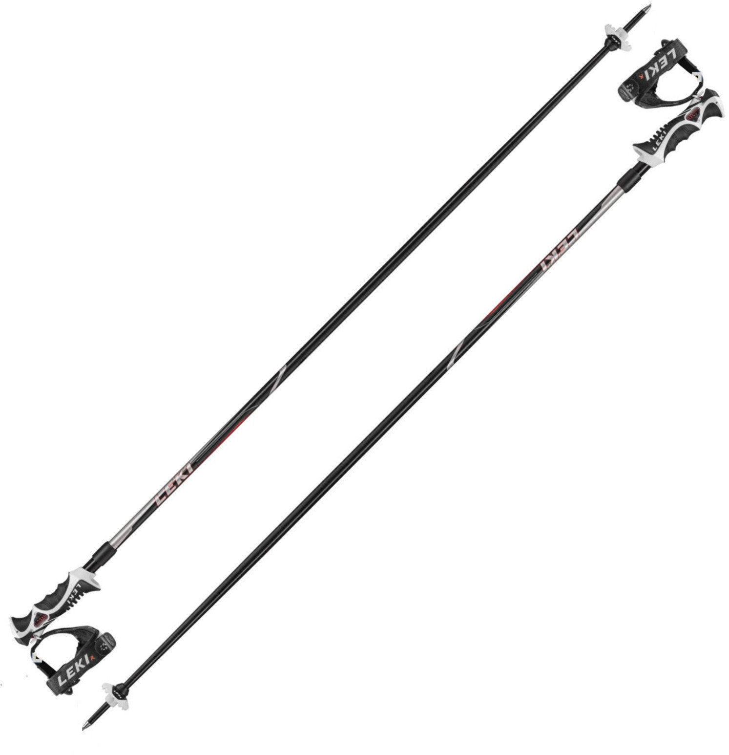 Bastões de esqui Leki Hot Shot S Black/Lightgrey/Red 125 cm Bastões de esqui