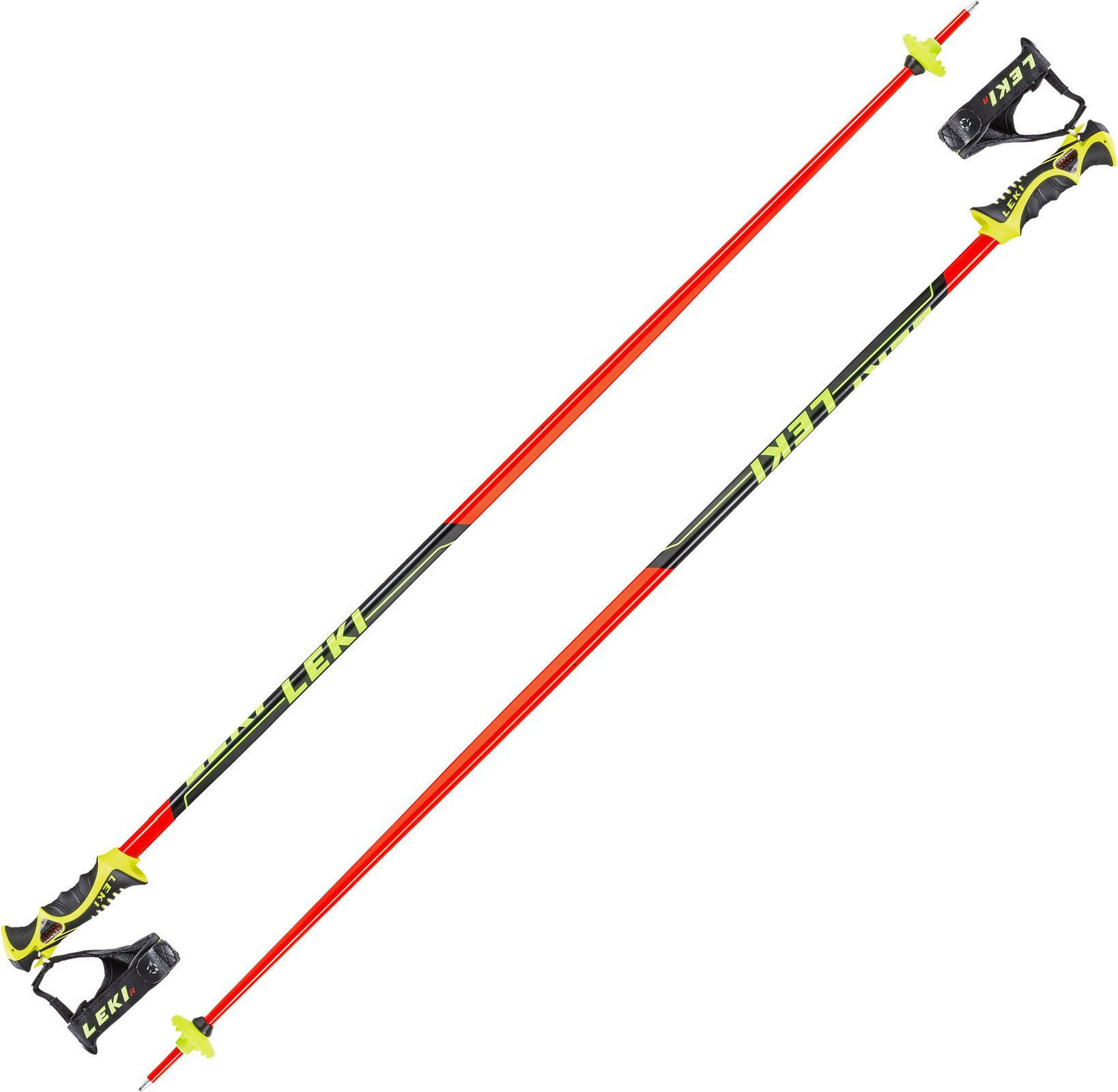 Bastões de esqui Leki Worldcup Racing SL Neonred/Black/White/Yellow 130 cm Bastões de esqui