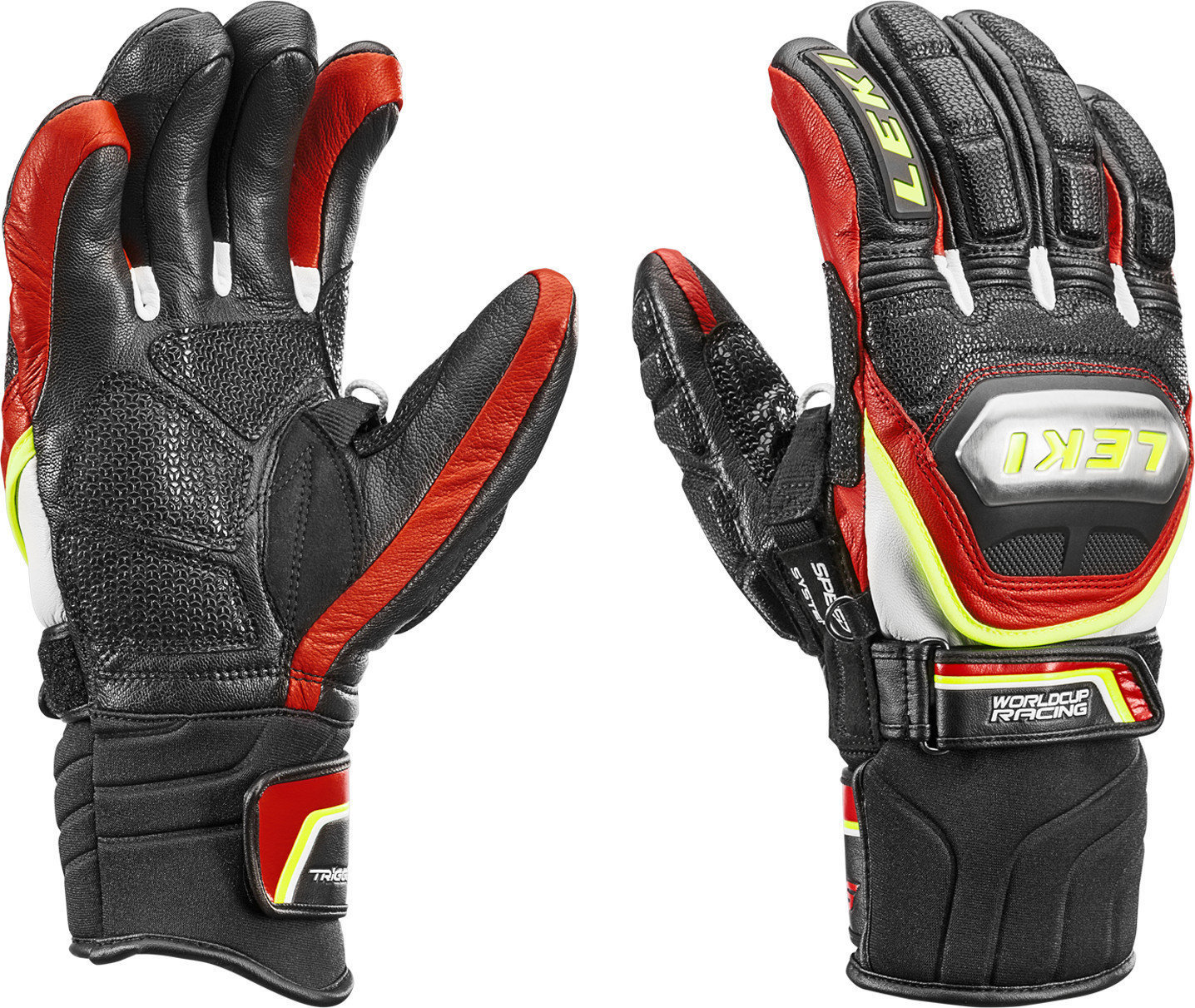 Lyžařské rukavice Leki Worldcup Race TI S Speed System Black-Red-White-Yellow 9