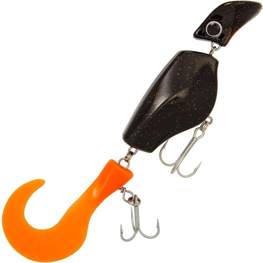 Esca artificiale Headbanger Lures Tail Floating Nero-Arancione 23 cm 48 g